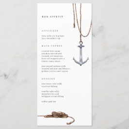 Nautical Anchor Rope Wedding Menu