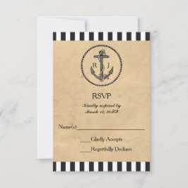  Nautical Anchor - RSVP-reactiekaart RSVP Kaartje