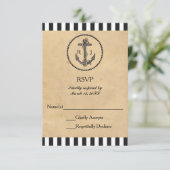  Nautical Anchor - RSVP-reactiekaart RSVP Kaartje (Staand voorkant)