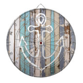 Nautical Anchor Rustic Wood Beach  Dartbord (Voorkant)
