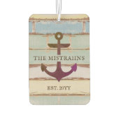 Nautical Anchor Rustic Wood Boat Name Luchtverfrisser (Achterkant)