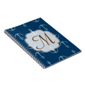 Nautical Anchor Sail Monogram Initiaal Notitieboek (Rechterzijde)