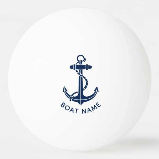 Nautical Anchor Sailing Boat Name Family Cruise Pingpongbal (Voorkant)