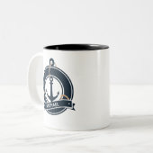Nautical Anchor Sailor Sailor Specialized Tweekleurige Koffiemok (Voorkant links)