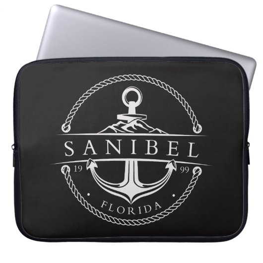 Nautical Anchor Sanibel Florida 1999 Laptop Sleeve (Voorkant)