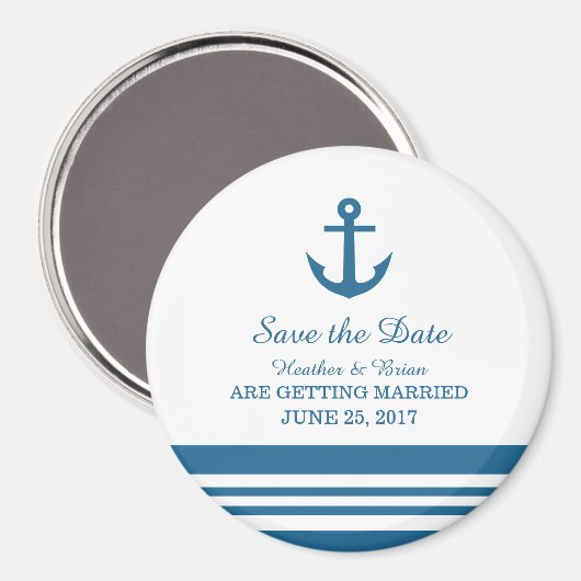 Nautical Anchor Save the Date Magnet (Voorkant / Achterkant)