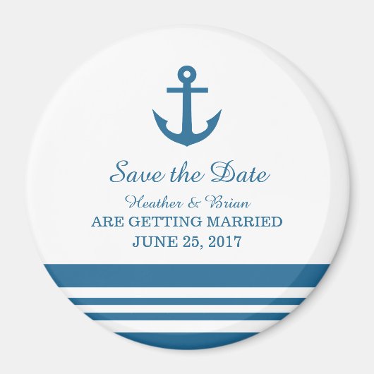 Nautical Anchor Save the Date Magnet (Voorkant)