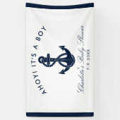 Nautical Anchor Script Baby shower Papier Spandoek (Verticaal)