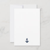Nautical Anchor Script Boy Baby shower Bedankkaart (Achterkant)