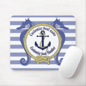 Nautical Anchor/Seahorse/knot/Customize name, # Muismat (Met muis)