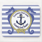 Nautical Anchor/Seahorse/knot/Customize name, # Muismat (Voorkant)