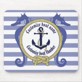 Nautical Anchor/Seahorse/knot/Customize name, # Muismat