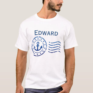 Nautical Anchor Seal Stamp T-shirt