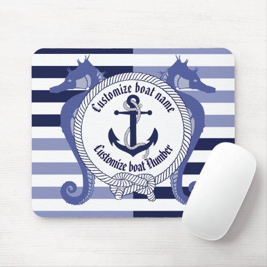 Nautical Anchor/Seaman knot/Customize name, # Muismat (Met muis)