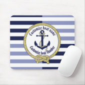 Nautical Anchor/Seaman knot/Customize name, # Muismat (Met muis)