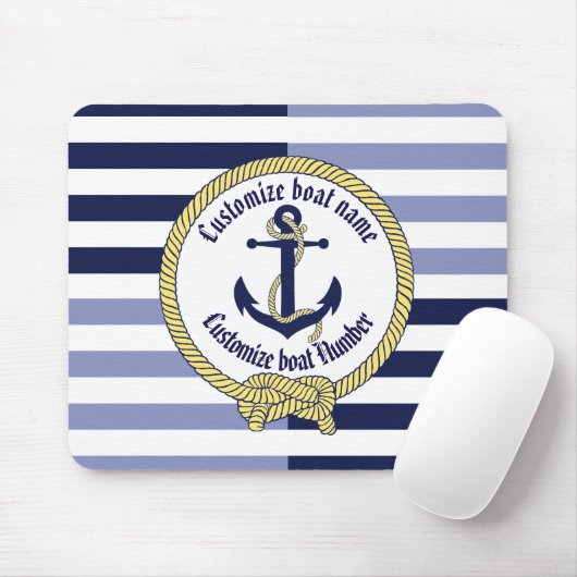 Nautical Anchor/Seaman knot/Customize name, # Muismat (Met muis)