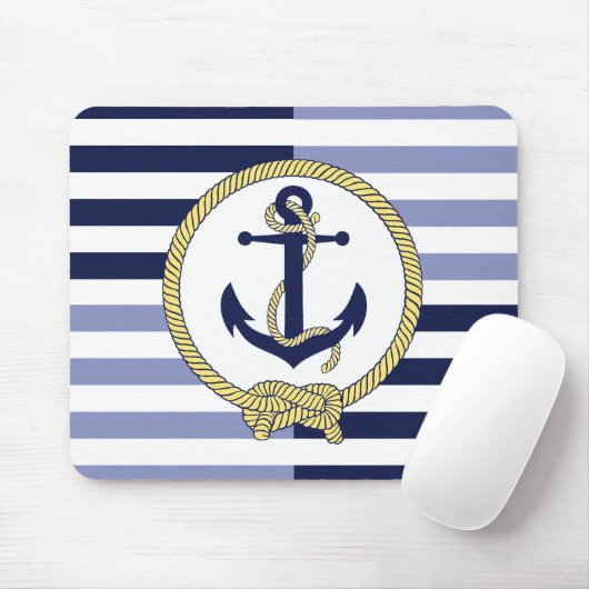 Nautical Anchor/Seaman knot/Customize name, # Muismat (Met muis)