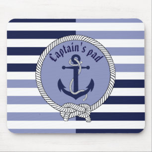 Nautical Anchor/Seaman's knot/Kapitein/strips Muismat