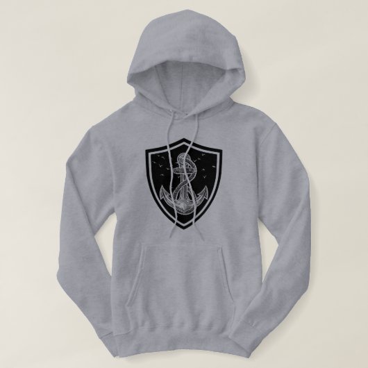 Nautical Anchor Shield Fishing Hoodie (Design voorkant)