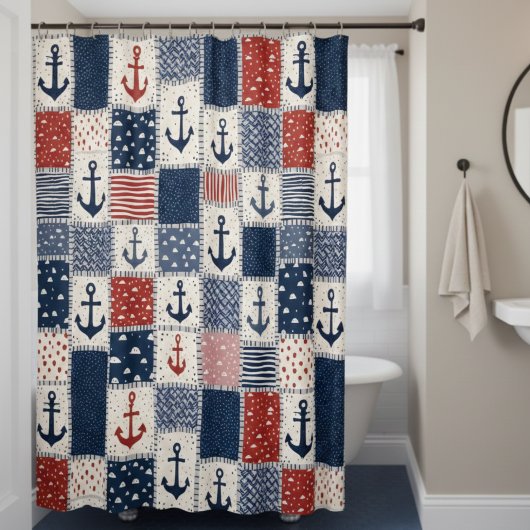 Nautical Anchor Shower Curtain Douchegordijn