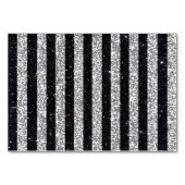 Nautical Anchor Silver Black Stripes Weddenschap Kaart (Achterkant)