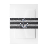 Nautical Anchor Silver Black Stripes Weddenschap Uitnodigingen Wikkel (Voorkant Voorbeeld)
