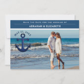 Nautical Anchor Simple Typography Save the Date (Voorkant)