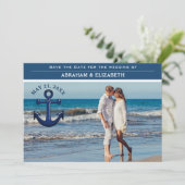 Nautical Anchor Simple Typography Save the Date (Staand voorkant)
