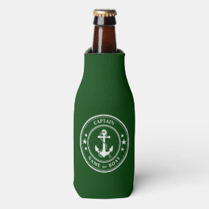 Nautical Anchor Stars Kapitein Boat of Name green Flesjeskoeler