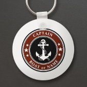 Nautical Anchor Stars & Rope Captain Name of Boat Sleutelhanger