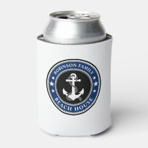 Nautical Anchor Stars Your Family Beach House Navy Blikjeskoeler