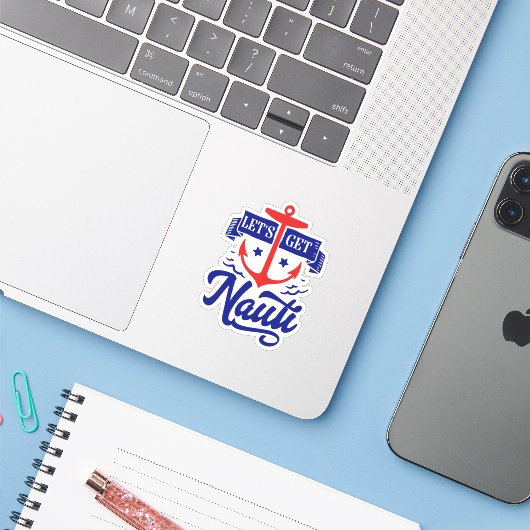 Nautical Anchor Sticker (Laptop met iPhone)