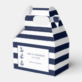 Nautical Anchor Striped Wedding Custom Bedankdoosjes (Achterkant)