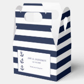 Nautical Anchor Striped Wedding Custom Bedankdoosjes (Geopend)