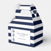 Nautical Anchor Striped Wedding Custom Bedankdoosjes (Voorkant Zijde)