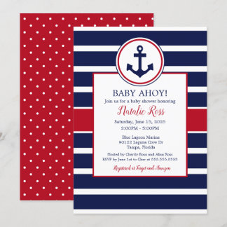 Nautical Anchor Summer Ahoy! Jongen Baby shower Kaart