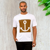 Nautical Anchor Symbol Brown Marina Sign T-shirt