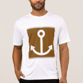 Nautical Anchor Symbol Brown Marina Sign T-shirt (Voorkant)