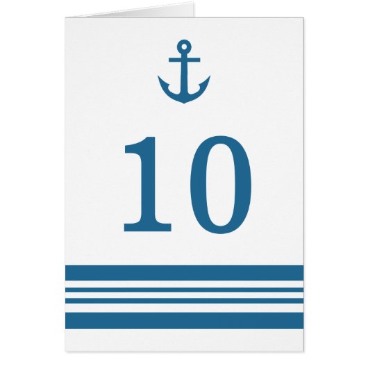 Nautical Anchor Table Number Kaart (Voorkant)