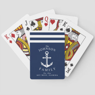 Nautical Anchor Thlee Family Reunion Pokerkaarten
