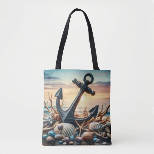 Nautical Anchor Tote Bag  (Voorkant)
