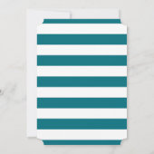 Nautical Anchor Turquoise Stripe Engagement Party Kaart (Achterkant)