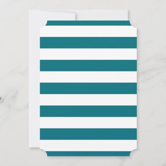 Nautical Anchor Turquoise Stripe Engagement Party Kaart (Achterkant)