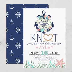 Nautical Anchor Tying the Knot Vrijgezellenfeest Kaart