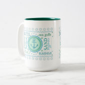 Nautical Anchor Typography Beach House Mok (Voorkant links)