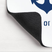 Nautical  Anchor Uw Bot of Naam Blauw Muismat (Hoek)