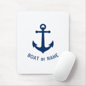 Nautical  Anchor Uw Bot of Naam Blauw Muismat (Met muis)
