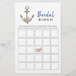 Nautical Anchor Vrijgezellenfeest Bingo spel