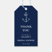 Nautical Anchor Vrijgezellenfeest Navy Blue Bedank Cadeaulabel (Voorkant)