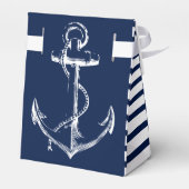 Nautical Anchor Vrijgezellenfeest Navy Blue Bedankdoosjes (Achterkant)